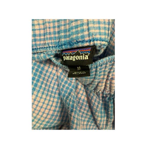 Patagonia Womens M Garden Island Shorts 3.5" Hemp Blend Pink/Blue Check Pockets - Picture 7 of 9